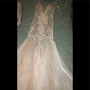 Mac Duggal 81901R ivory mermaid dress size 0